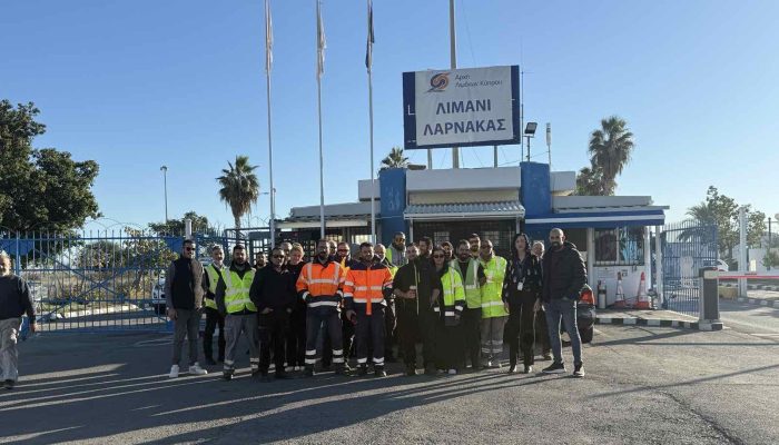 Στάση εργασίας στο λιμάνι Λάρνακας